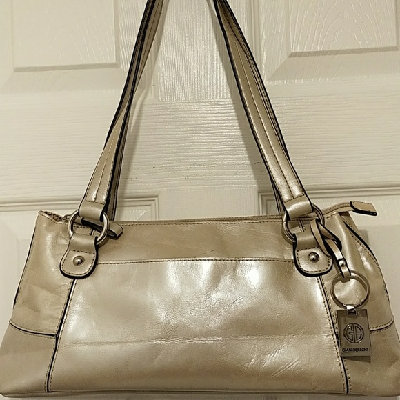 Giani Bernini Handbags - Glazed genuine leather bag, pearl color